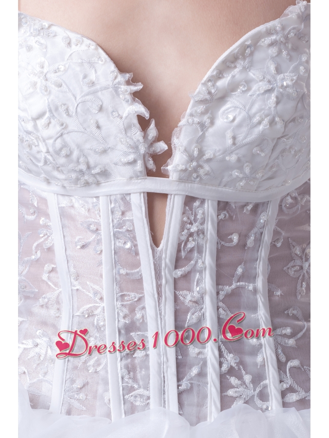 Spaghetti Straps White Pick-ups Lace Long Wedding dress