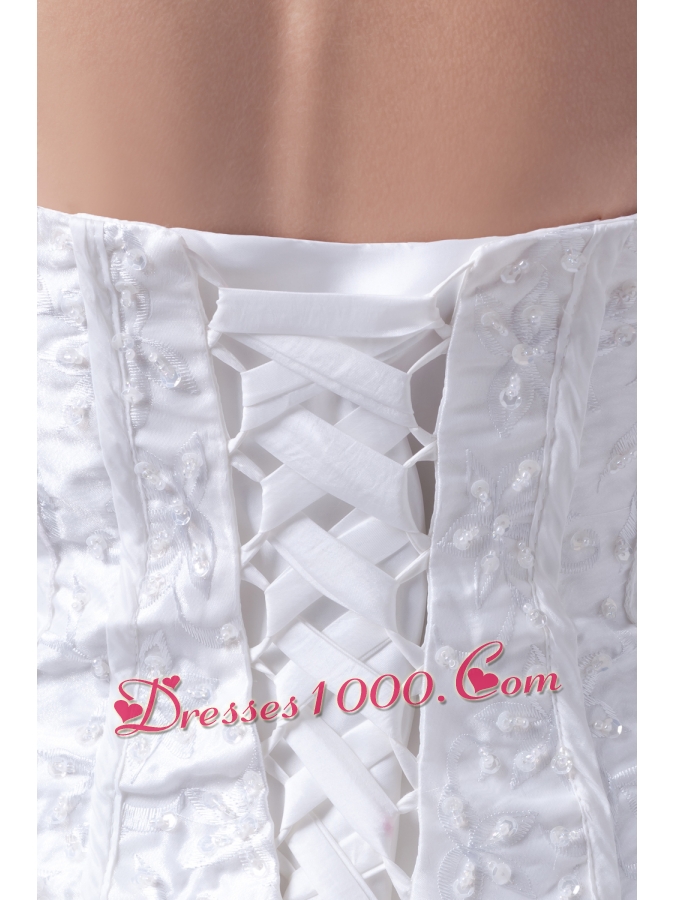 Spaghetti Straps White Pick-ups Lace Long Wedding dress