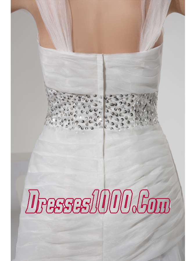 Square Neck Beautiful Beading Long Princess Wedding Dress