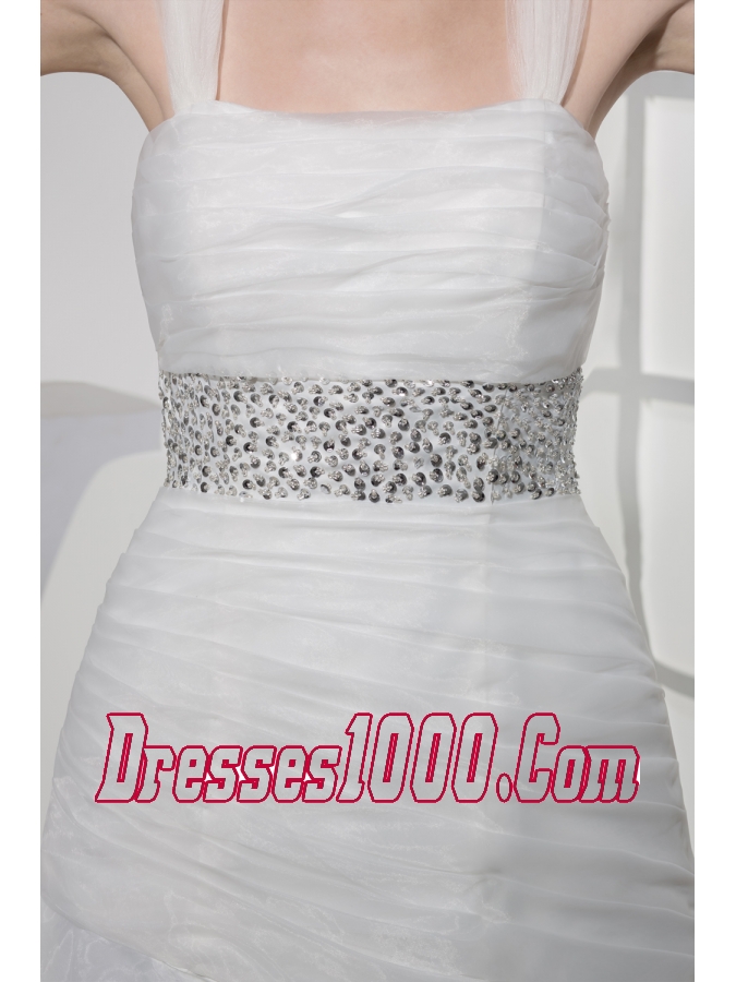 Square Neck Beautiful Beading Long Princess Wedding Dress