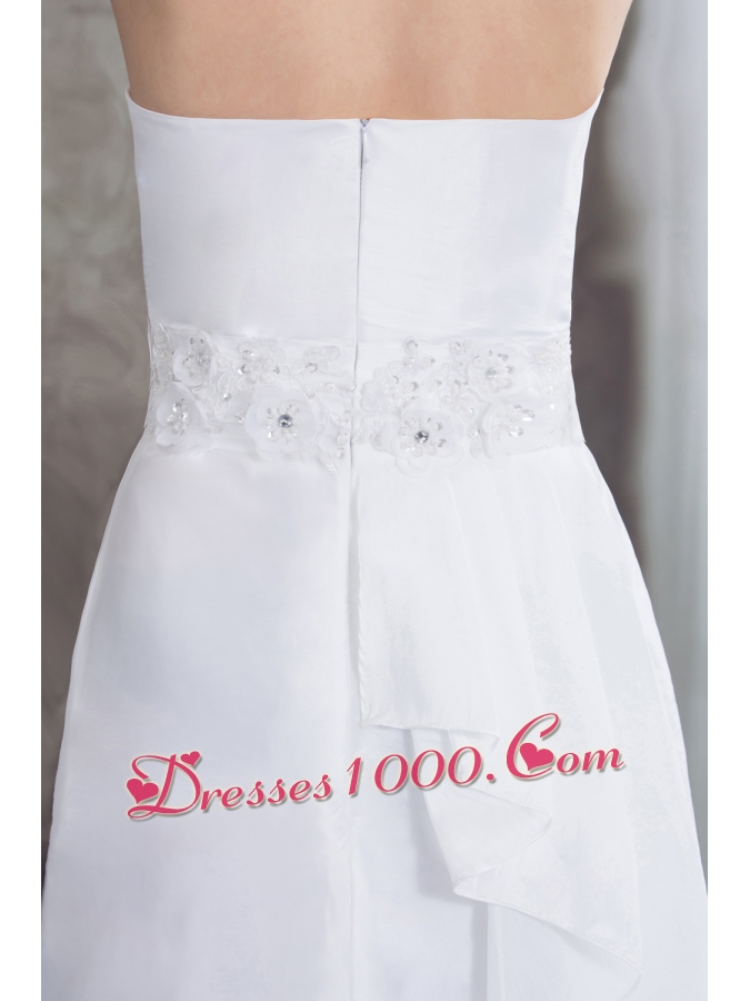 Strapless Column Jacket Beading Appliqes Wedding Dress