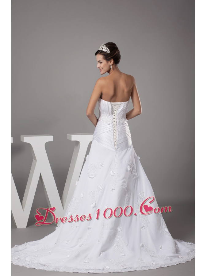 Sweetheart Appliques Designer A-line / Princess Wedding Dress