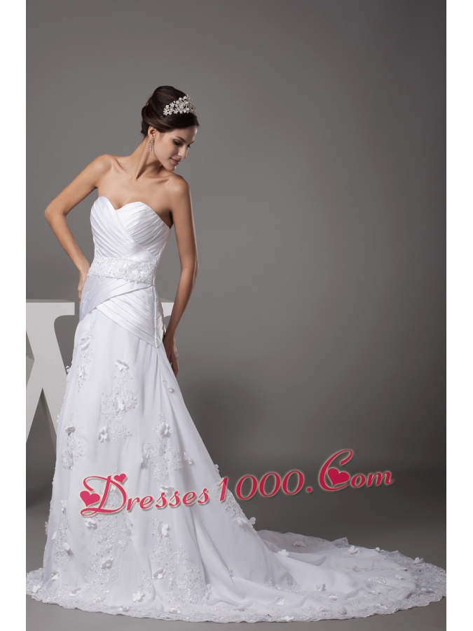 Sweetheart Appliques Designer A-line / Princess Wedding Dress