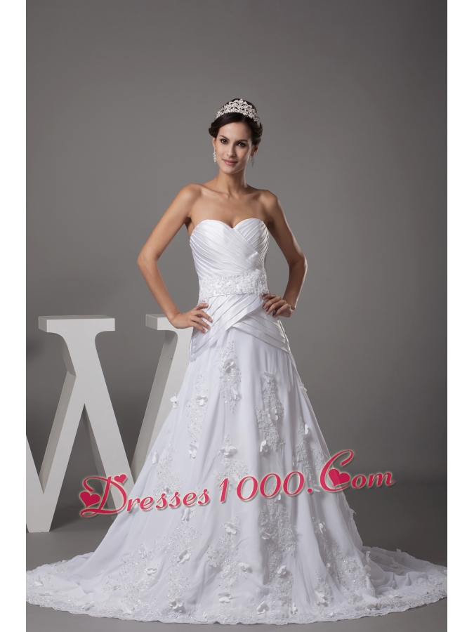 Sweetheart Appliques Designer A-line / Princess Wedding Dress