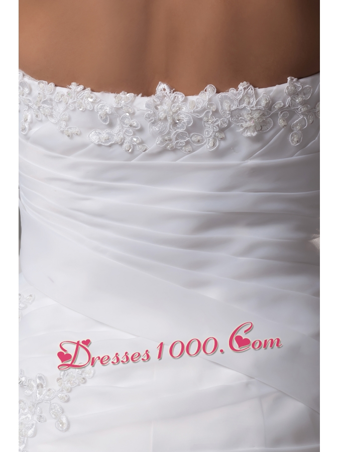 Sweetheart Long Mermaid Appliques Wedding Dress For Custom Made