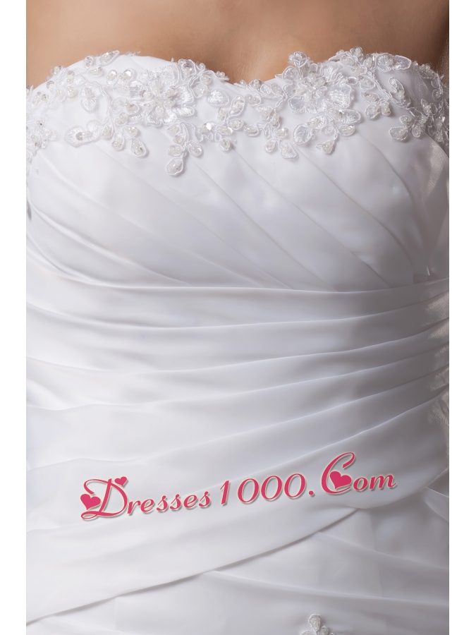 Sweetheart Long Mermaid Appliques Wedding Dress For Custom Made