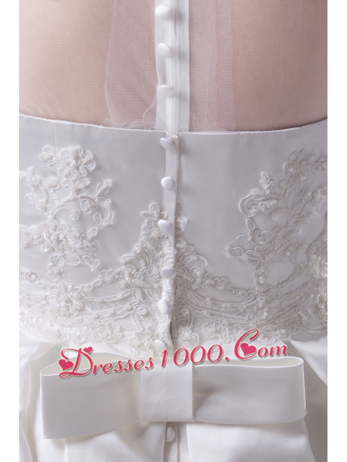 Bateau Neck New A-line / Princess Lace Wedding Dress