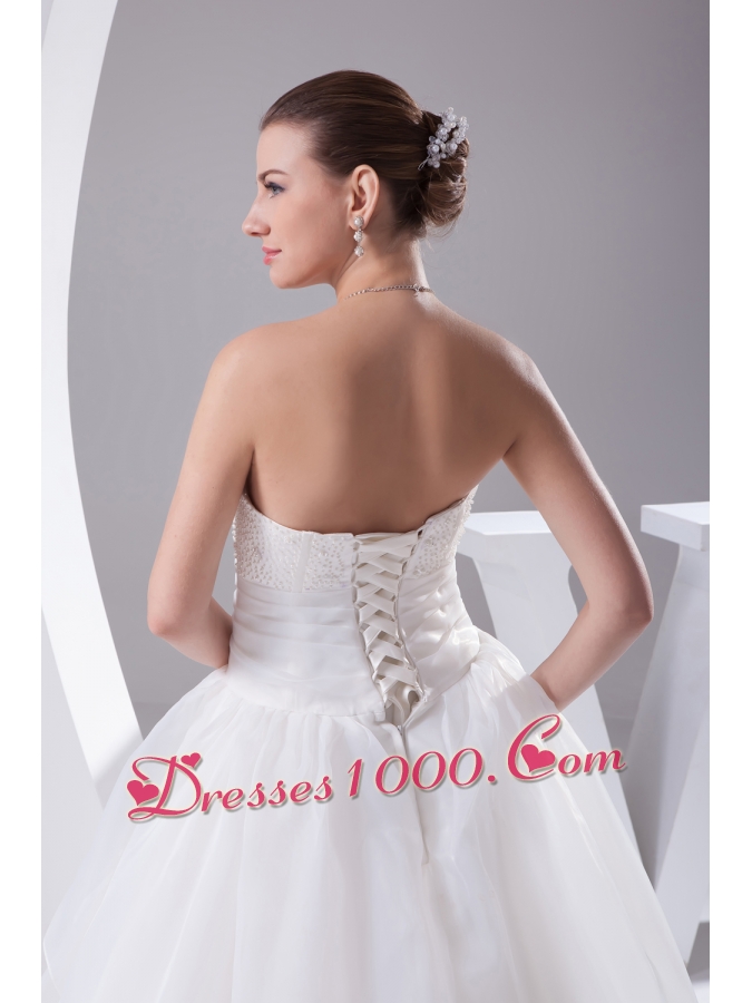 Beading 2013 Beautiful long Ball Gown Sweetheart Wedding Dress