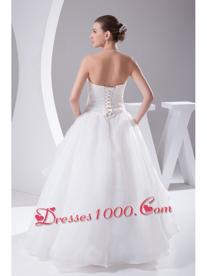Beading 2013 Beautiful long Ball Gown Sweetheart Wedding Dress