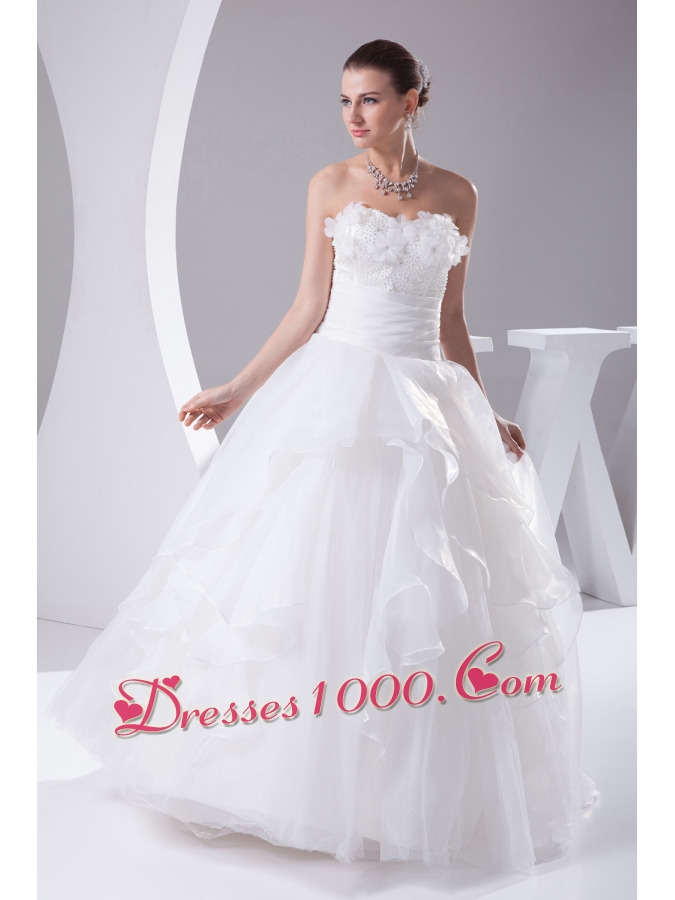 Beading 2013 Beautiful long Ball Gown Sweetheart Wedding Dress