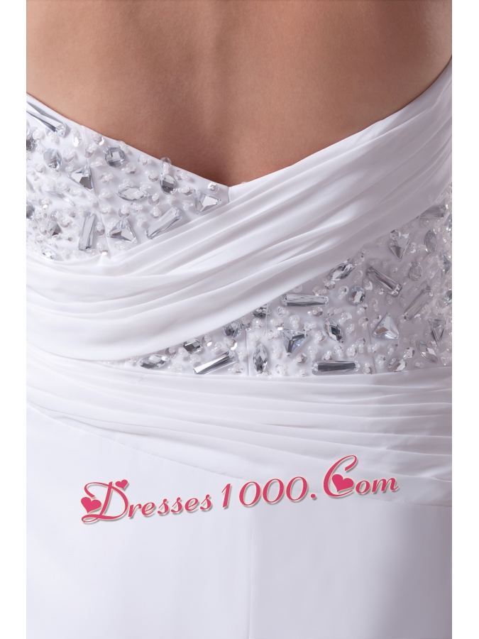 High Slit Fashionable Beaded Sweetheart Empire Prom Dress