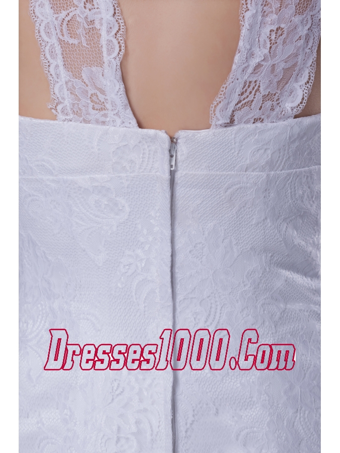 Mermaid V-neck High Slit Brush Train Wedding Dress