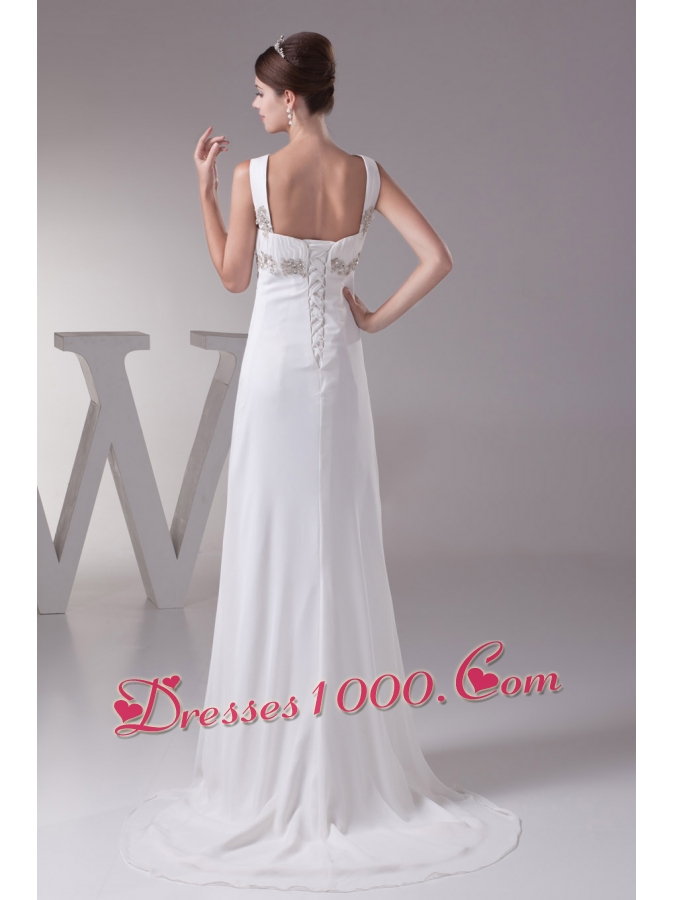 Plus Size Appliques Straps Empire Prom Dress For 2013 Customize