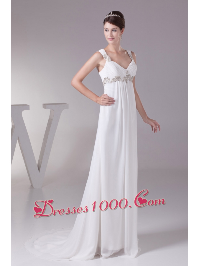 Plus Size Appliques Straps Empire Prom Dress For 2013 Customize