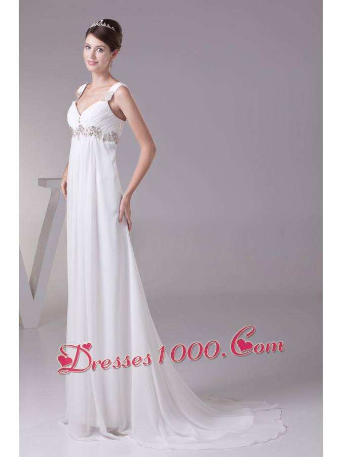 Plus Size Appliques Straps Empire Prom Dress For 2013 Customize