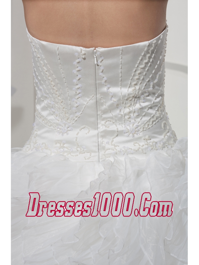 Strapless Ruffles Long A-line / Princess Wedding Dress