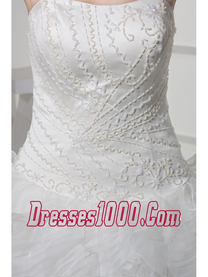 Strapless Ruffles Long A-line / Princess Wedding Dress