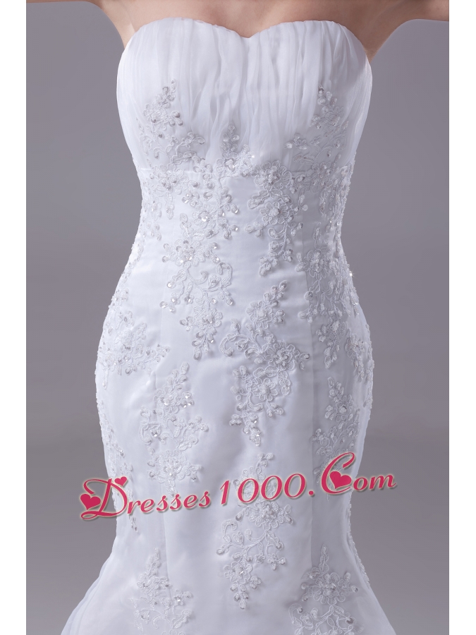 2013 Lace Appliques Mermaid / Trumpet Sweetheart Wedding Dress