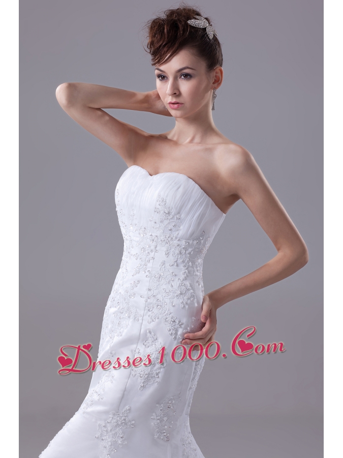 2013 Lace Appliques Mermaid / Trumpet Sweetheart Wedding Dress