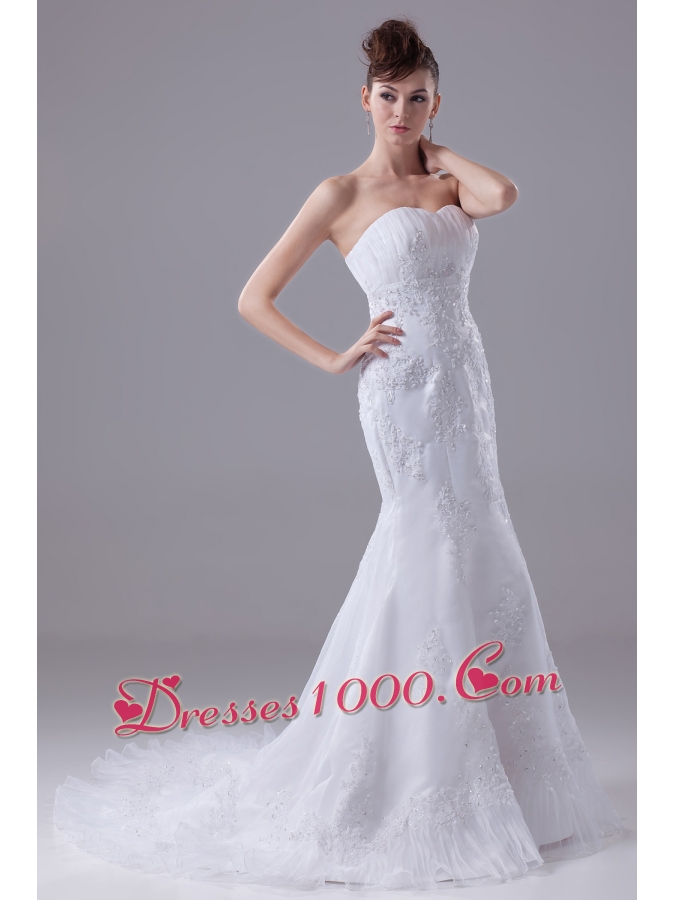 2013 Lace Appliques Mermaid / Trumpet Sweetheart Wedding Dress