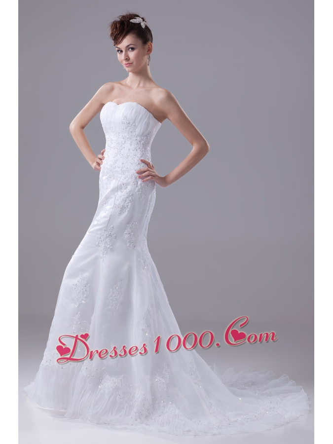 2013 Lace Appliques Mermaid / Trumpet Sweetheart Wedding Dress