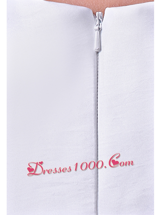 A-line V-neck Ankle-length Taffeta Wedding Dress