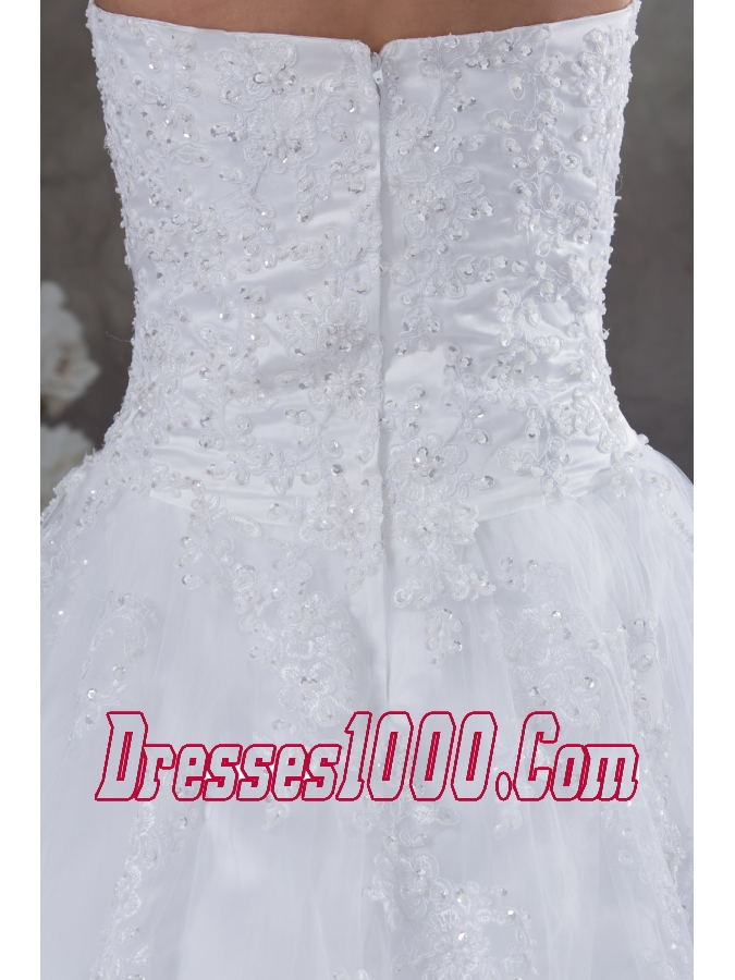 A-line Wedding Dress With Appliques Court Tarin Tulle