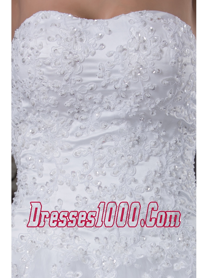 A-line Wedding Dress With Appliques Court Tarin Tulle