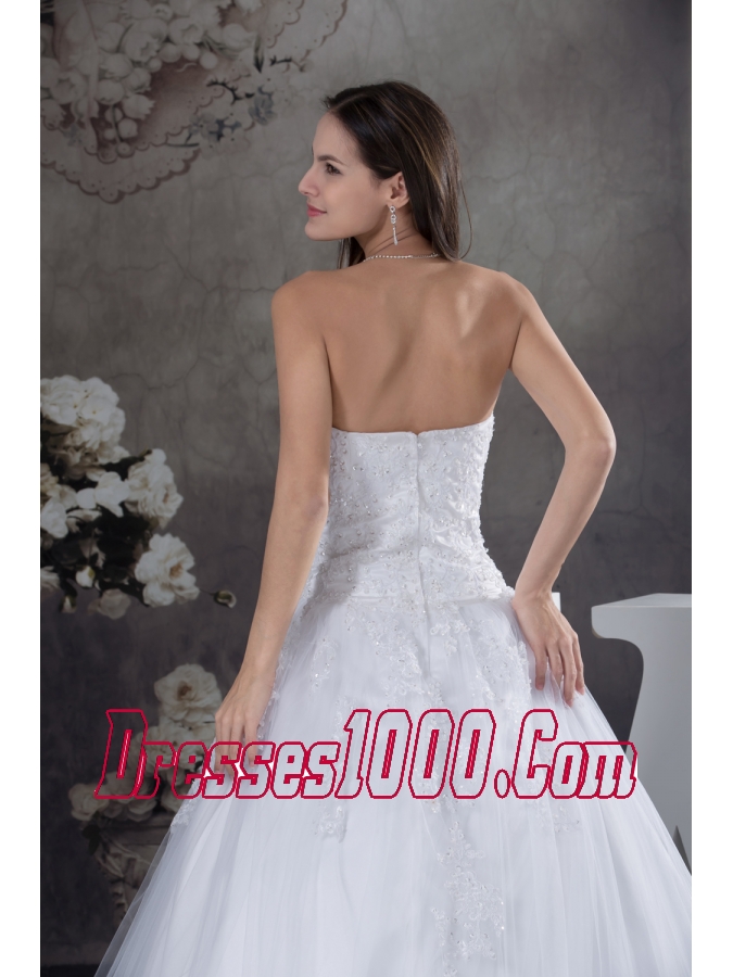 A-line Wedding Dress With Appliques Court Tarin Tulle