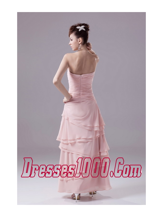 Appliques and Ruching Sweetheart Ankle-length Mother Of The Bride Dress
