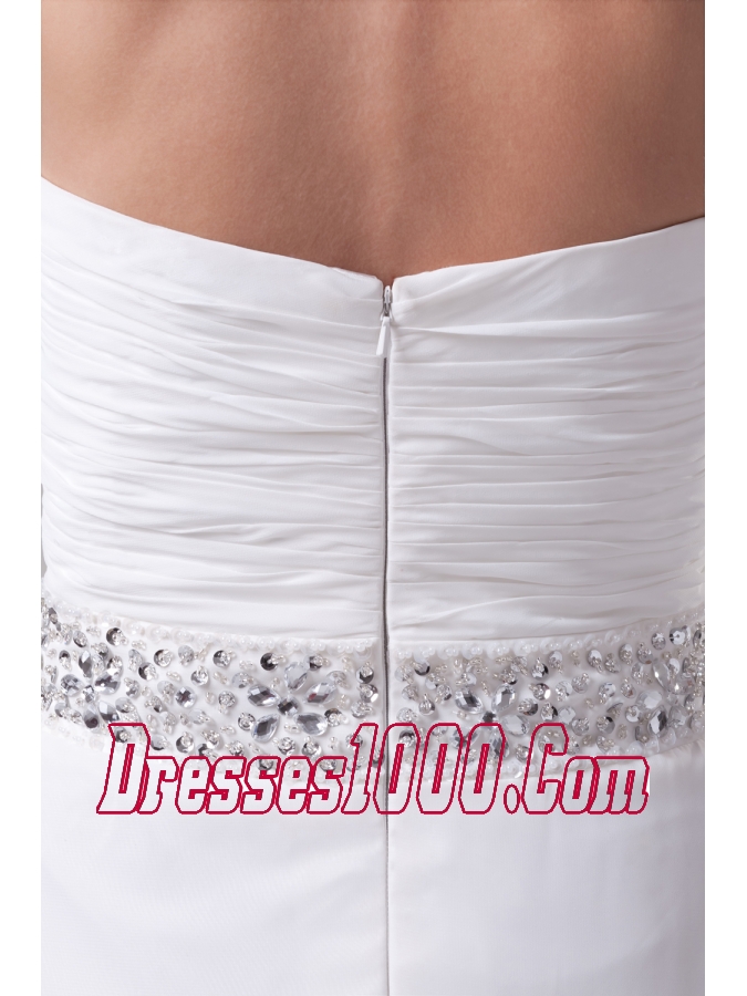 Beaded Halter Top Empire Prom Dress With Sweep Train