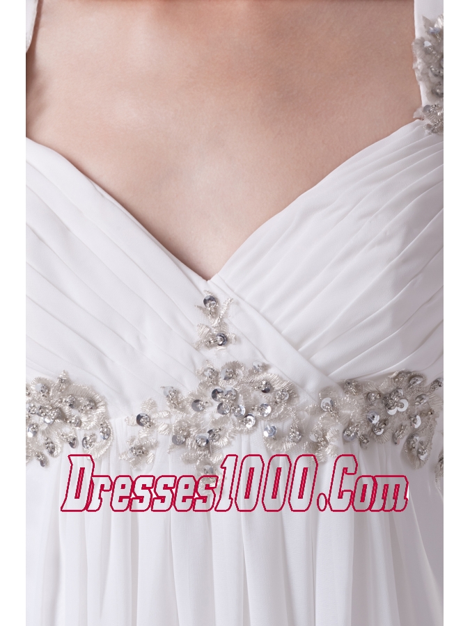 Beaded Halter Top Empire Prom Dress With Sweep Train