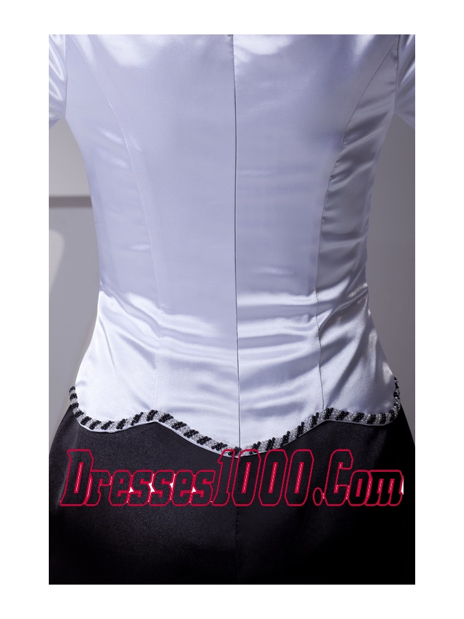 Beading Scoop Column Short Sleeves Mother of the Bride Dress