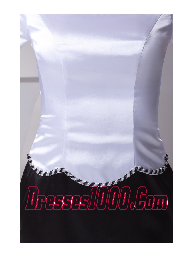 Beading Scoop Column Short Sleeves Mother of the Bride Dress