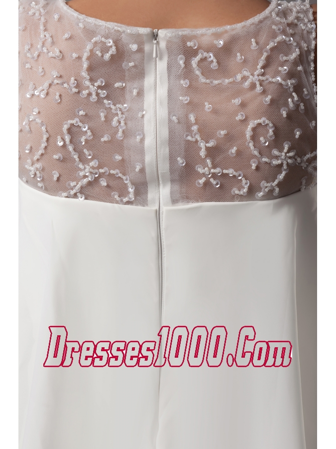 Beading Scoop High-low Wedding Dress