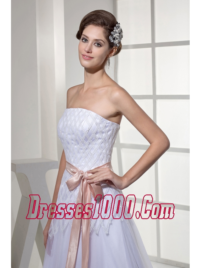 Brand New Strapless Sash A-line / Princess Wedding Dress