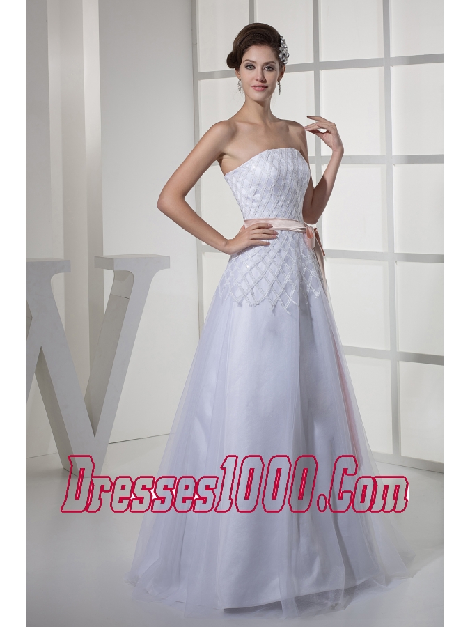 Brand New Strapless Sash A-line / Princess Wedding Dress