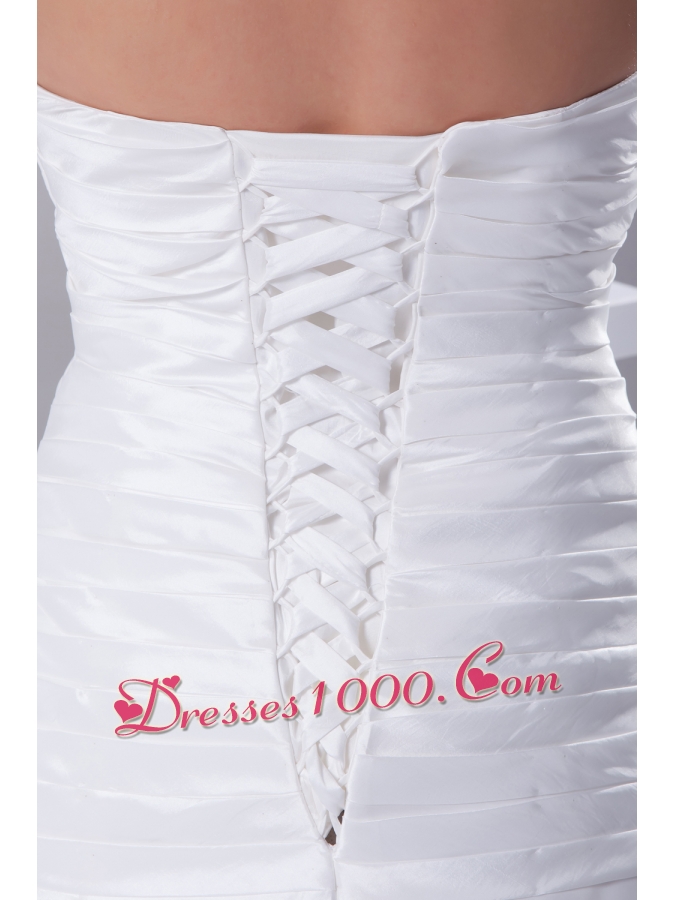 Court Train Ruching Halter A-Line Wedding Dress with Lace-up