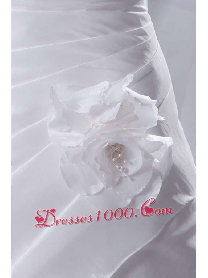 Court Train Ruching Halter A-Line Wedding Dress with Lace-up