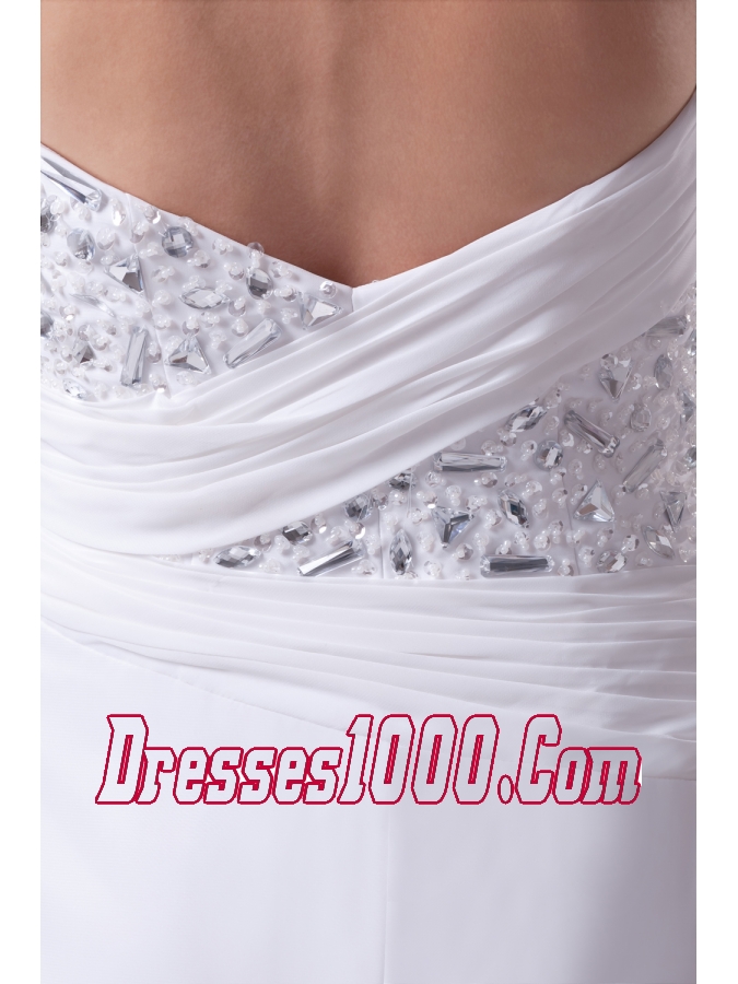 High Slit Fashionable Beaded Sweetheart Empire Prom Dress