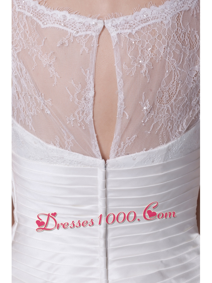 Lace A-Line Scoop Court Train Wedding Dress