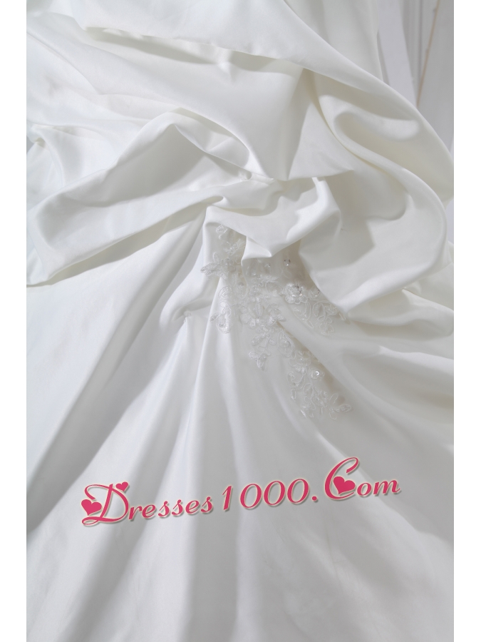 Lace Pick-ups V-neck Mermaid Chapel Train Wedding Dress