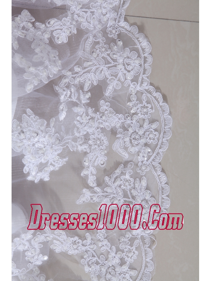 Lace With Beading Ball Gown Sweetheart Chapel Train Wedding Dress