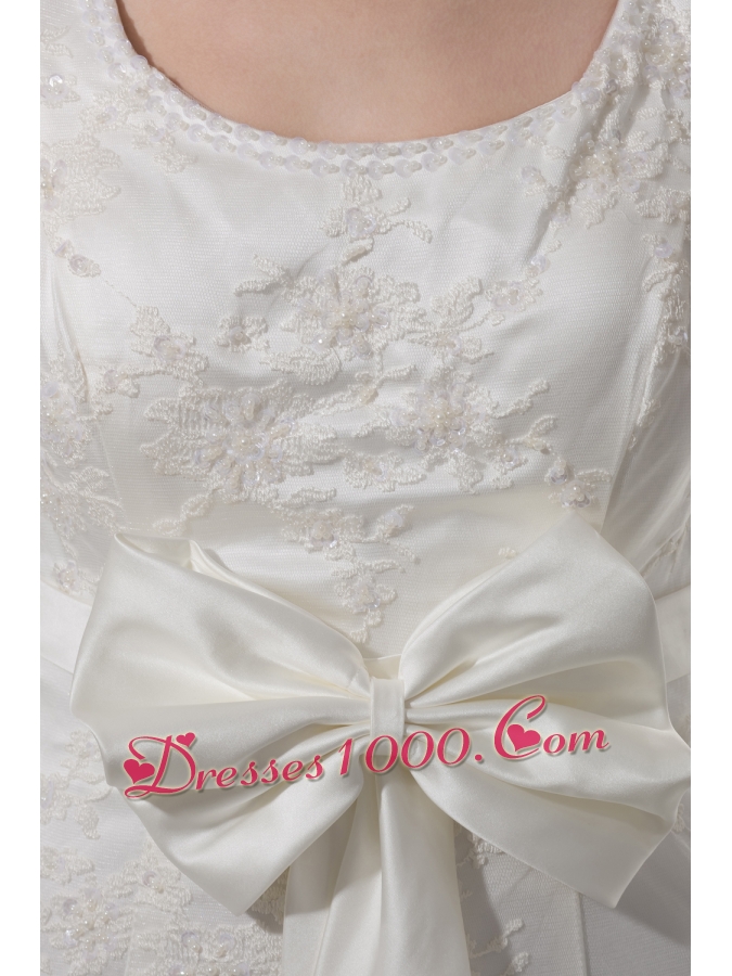 Mermaid Bowknot Square Neck Court Train Wedding Dress