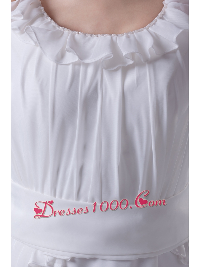 Mermaid Scoop Chiffon Ruching Wedding Dress