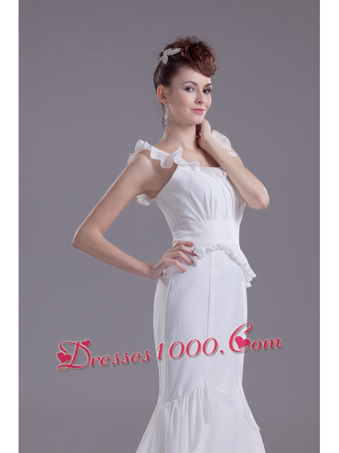 Mermaid Scoop Chiffon Ruching Wedding Dress