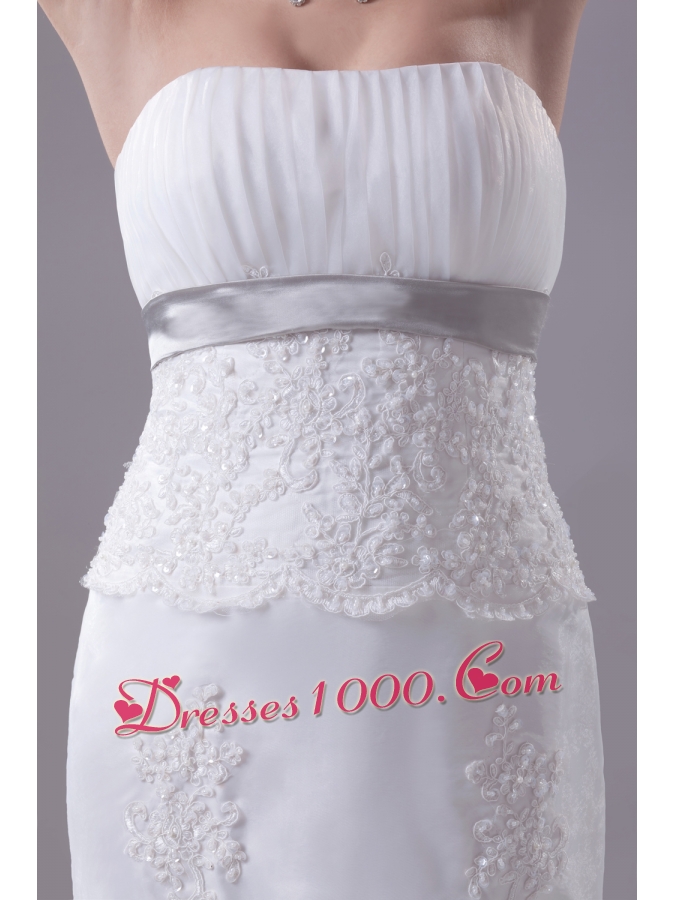 Mermaid Strapless Hottest Wedding Dress With Brush Train