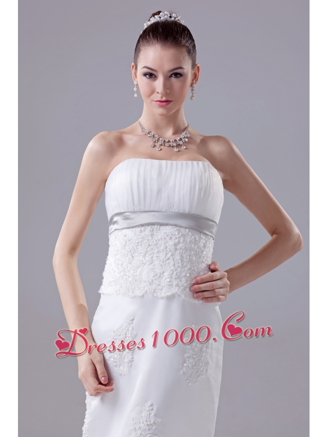 Mermaid Strapless Hottest Wedding Dress With Brush Train