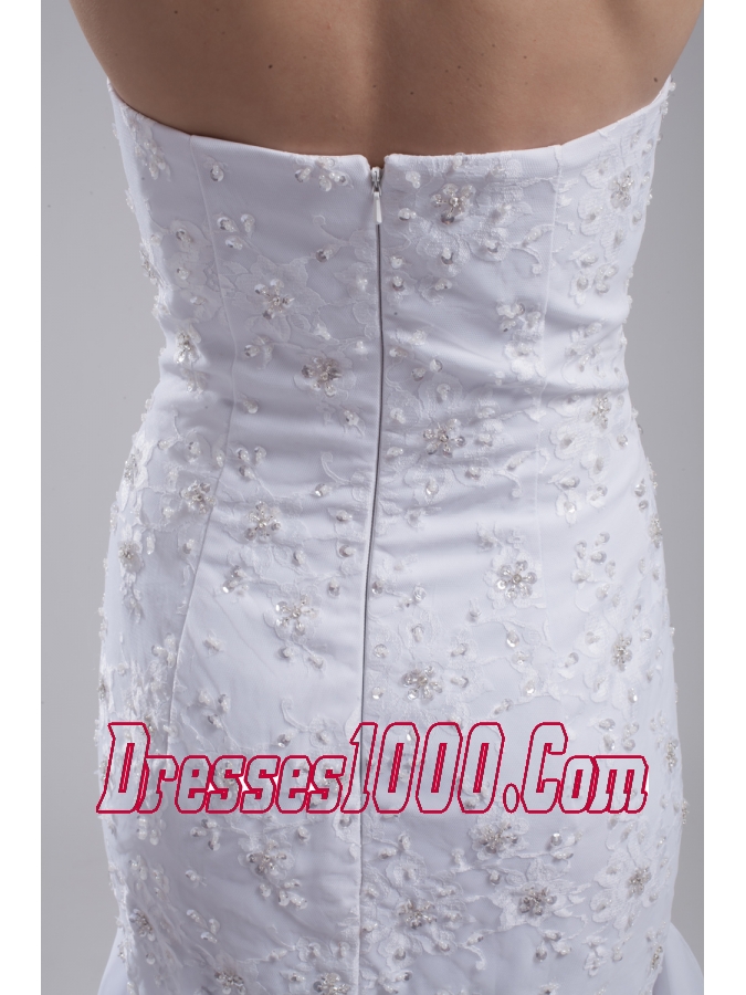 Mermaid Sweetheart Embroidery Ruffles Wedding Dress