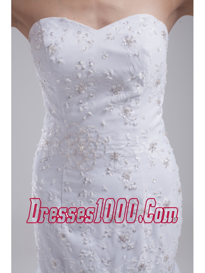 Mermaid Sweetheart Embroidery Ruffles Wedding Dress